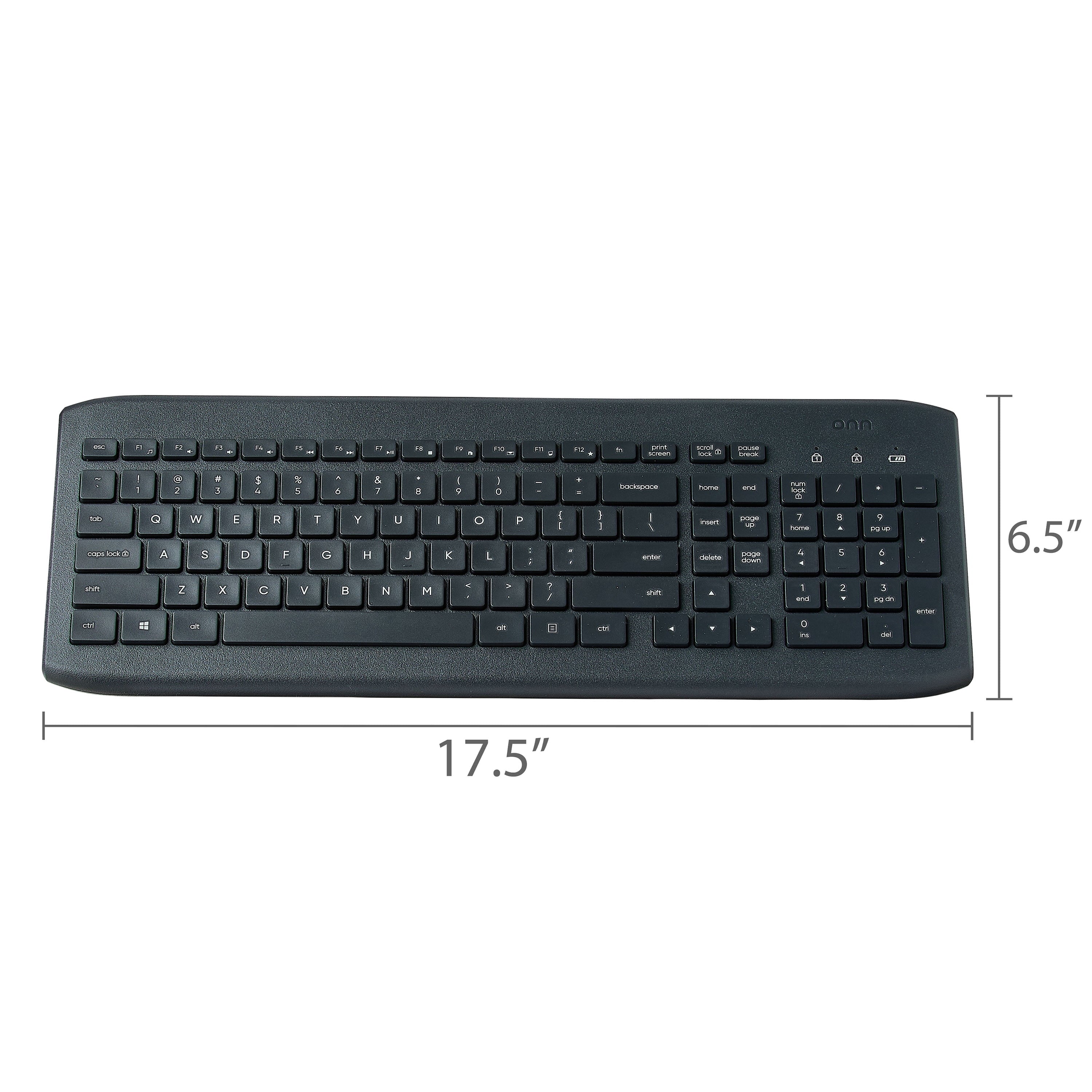 Wireless Keyboard & Mouse Combo – 104 Keys, USB Nano Receiver, Greystone