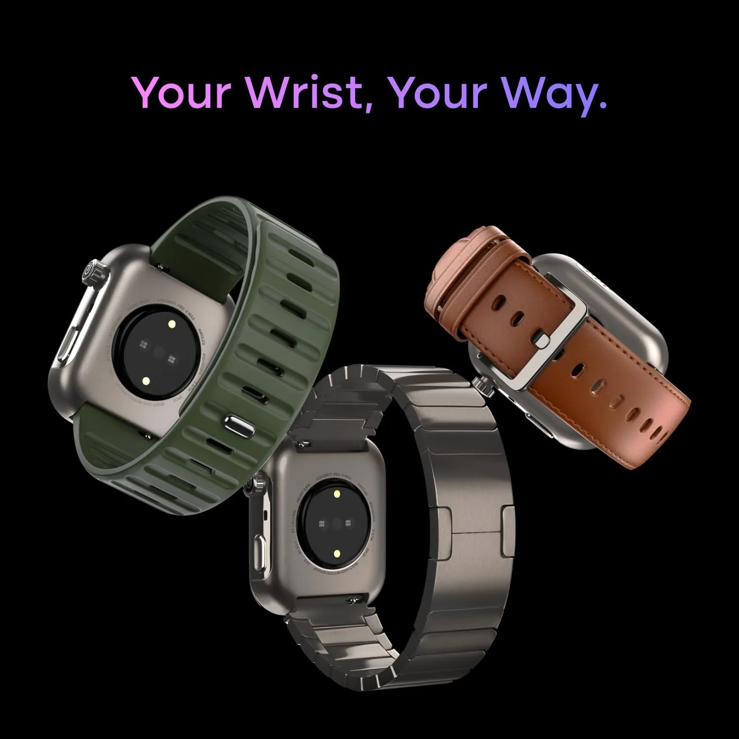 ColorFit Pro 6 Max Smartwatch – Signature Brown | 1.96" AMOLED, AI, GPS, 5ATM, 7-Day Battery