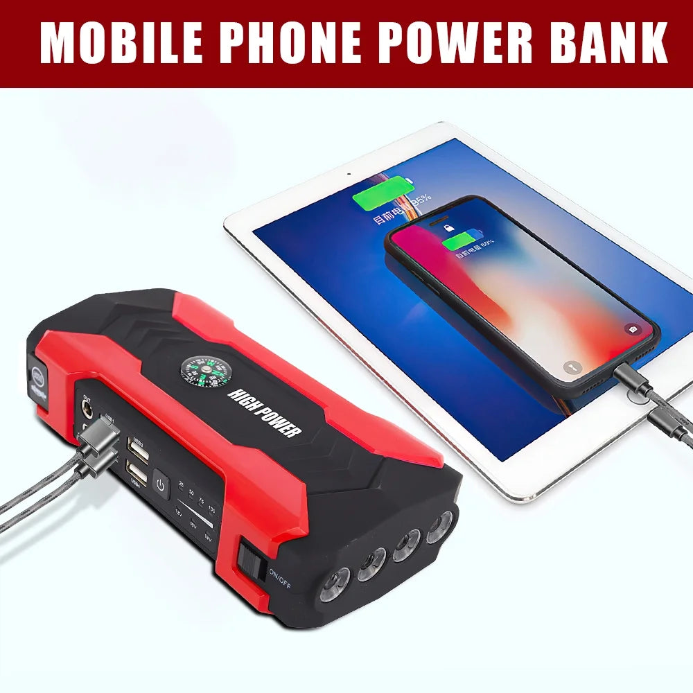 Car Jump Starter – 28000mAh 600A 12V Portable Battery Booster & Power Bank with LED Flashlight