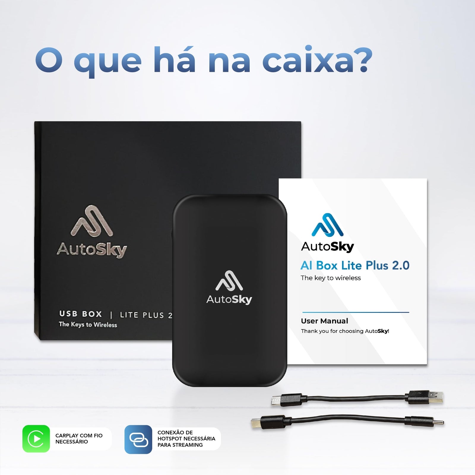 Wireless CarPlay & Android Auto AI Box Lite for Factory Wired CarPlay Cars