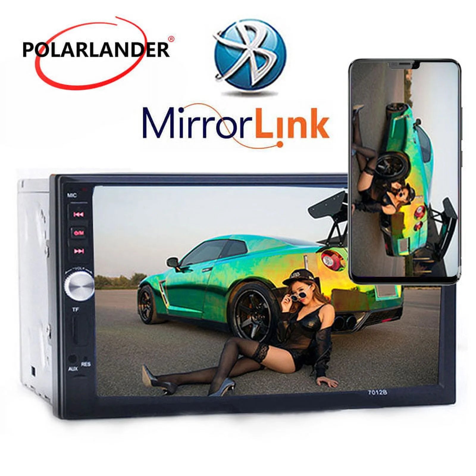 Double Din Car Stereo with 7-Inch HD Touch Screen Multimedia Car Radio Player | Bluetooth | FM | USB | AUX | Rear Camera Input | Mirror Link | Car Audio Entertainment System