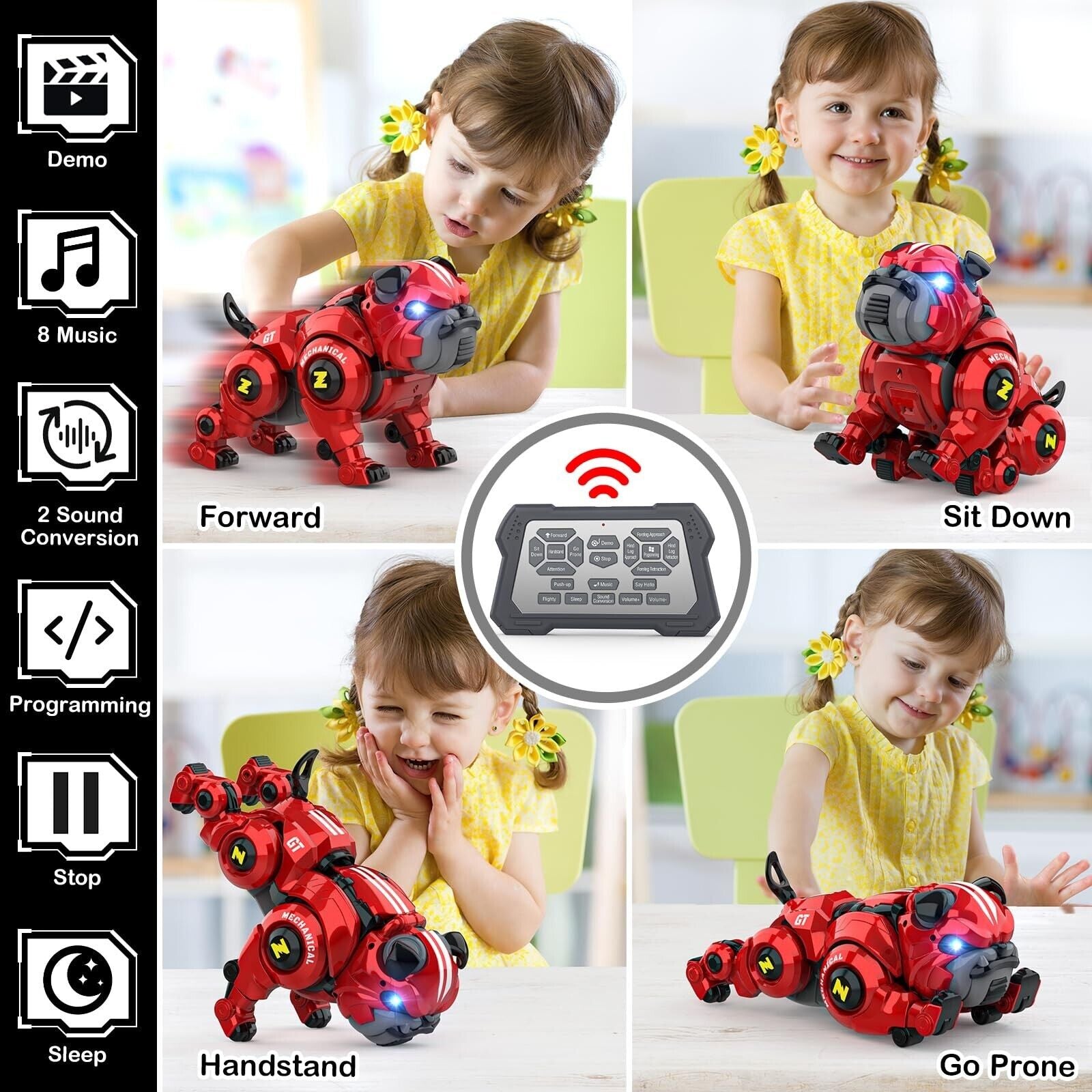 Lterfear Robot Dog for Kids – Remote Control, Rechargeable, Programmable Interactive Robot Pet Toy