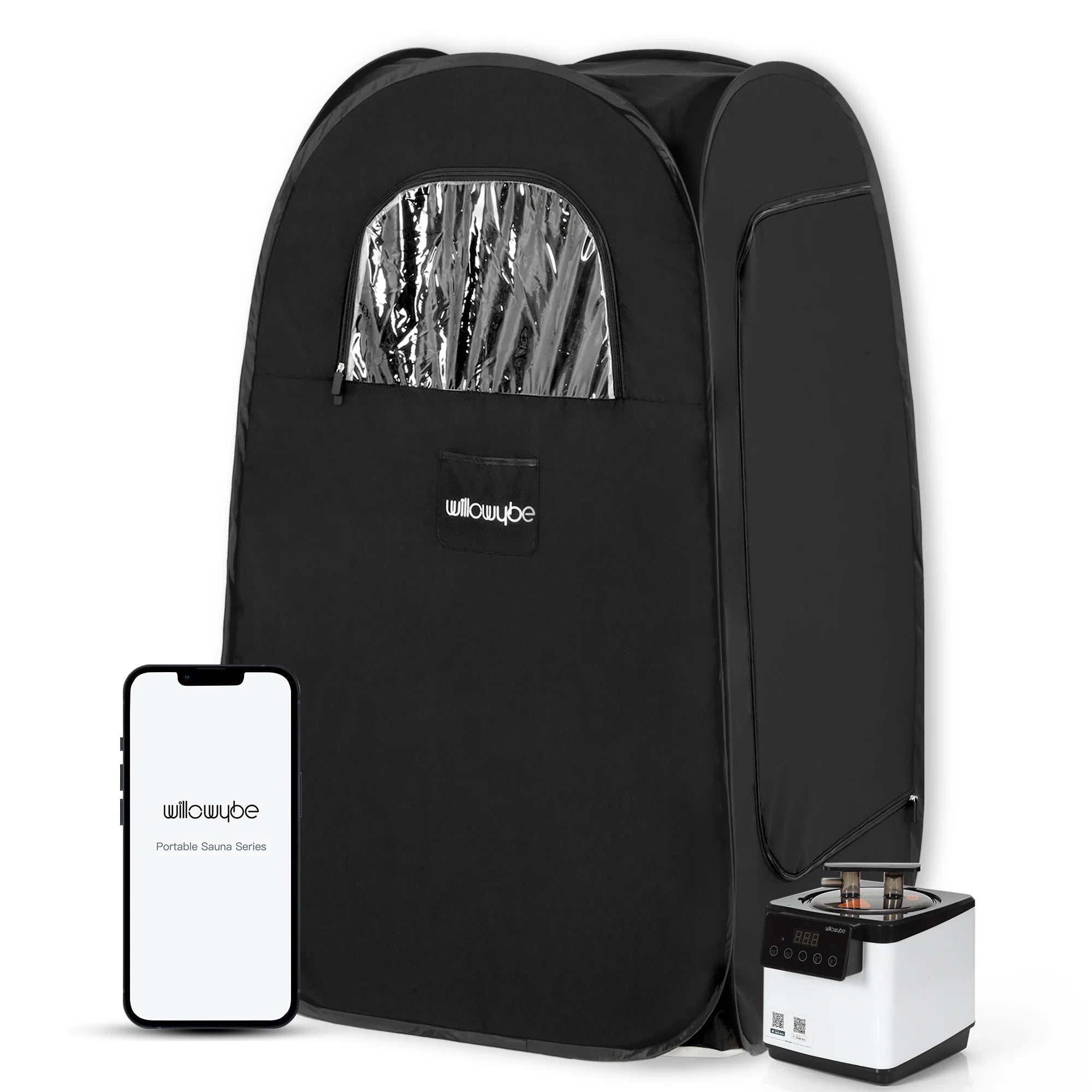 Portable Steam Sauna with Bluetooth Control – Foldable Body Tent & Chair Personal Home Spa (Black)