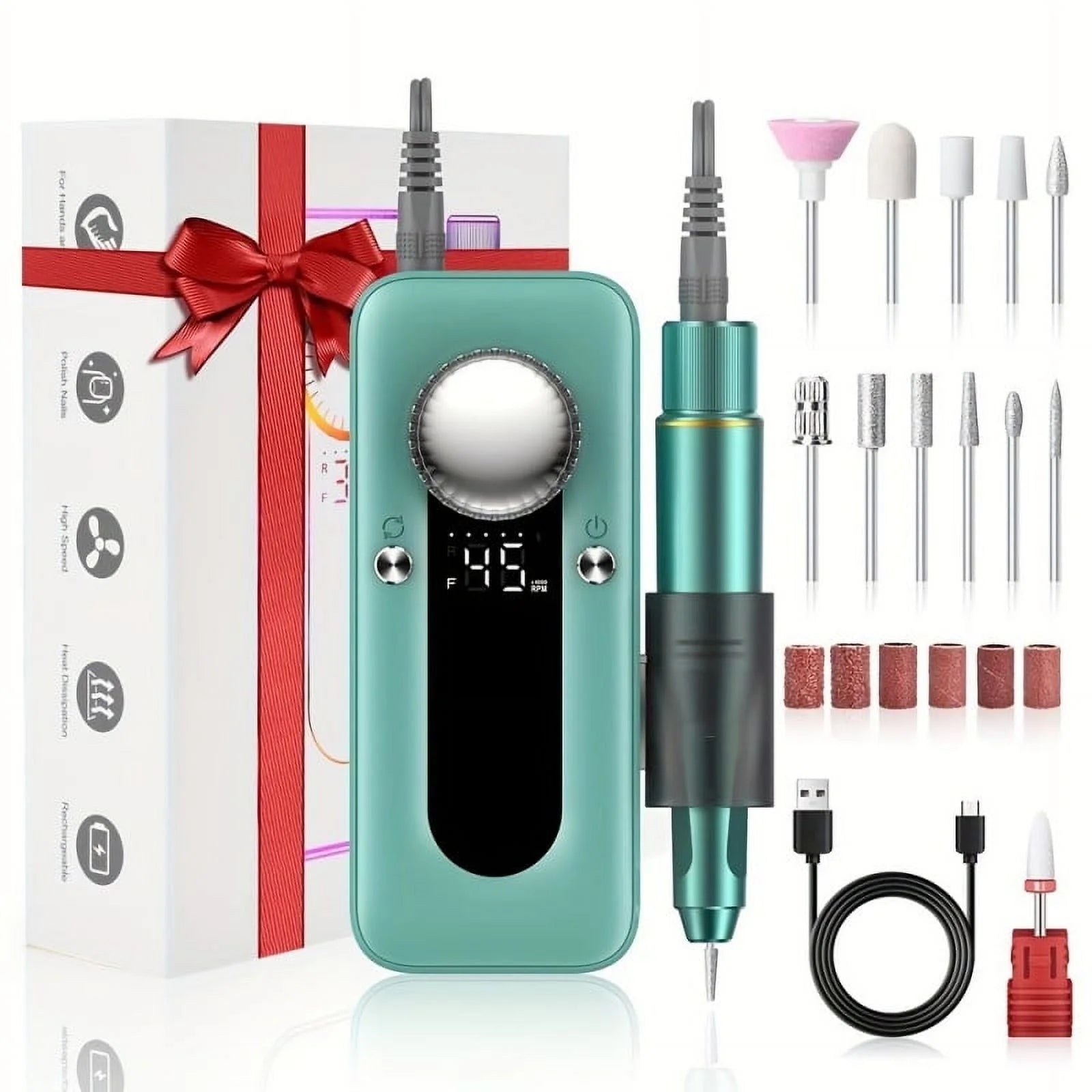 Professional Electric Nail Drill – 45,000 RPM Cordless Nail File for Acrylic & Gel Nails