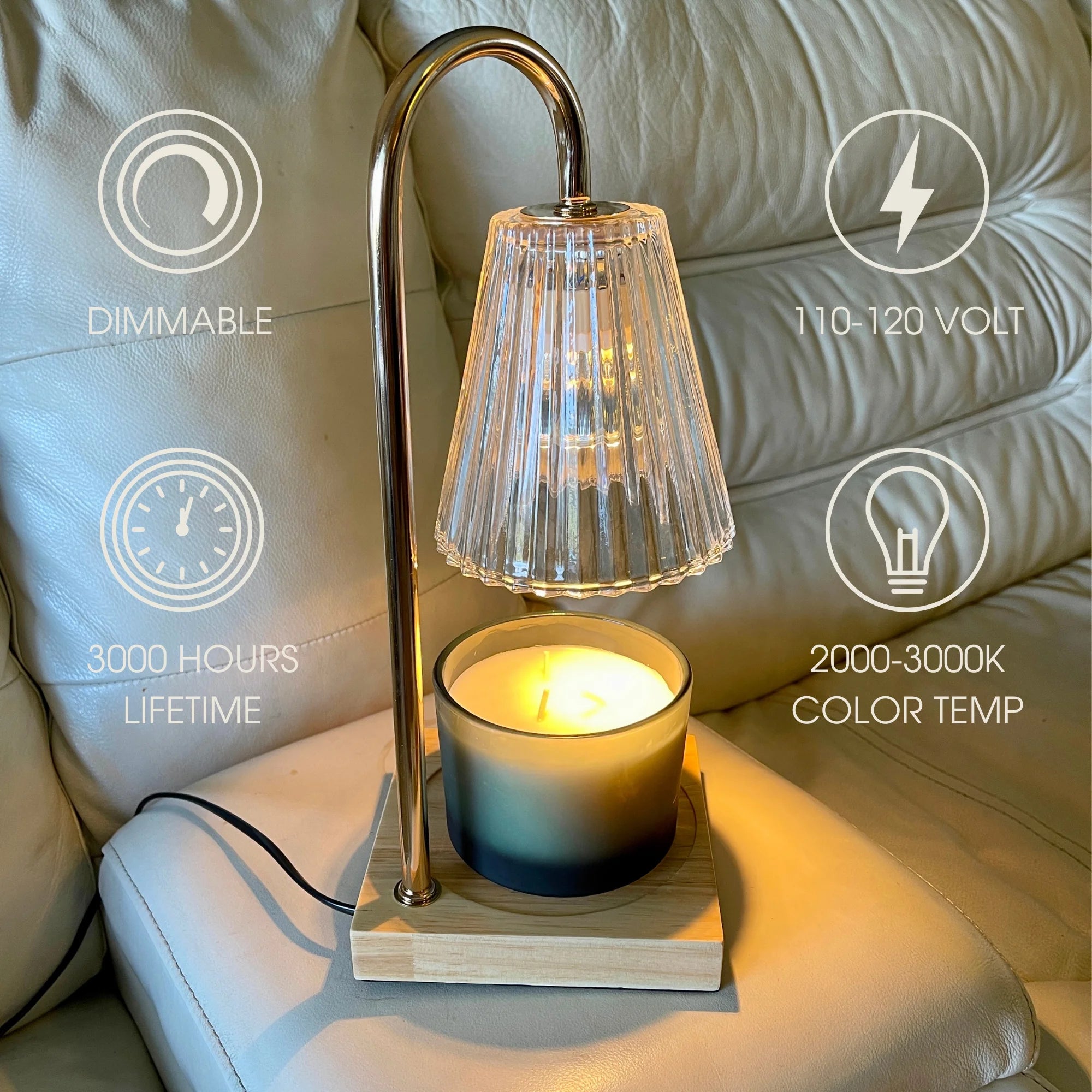 Electric Candle Warmer Lamp – Adjustable Wax Melter with Timer & Dimmer for Jar Candles | Home Decor Wax Warmer Light
