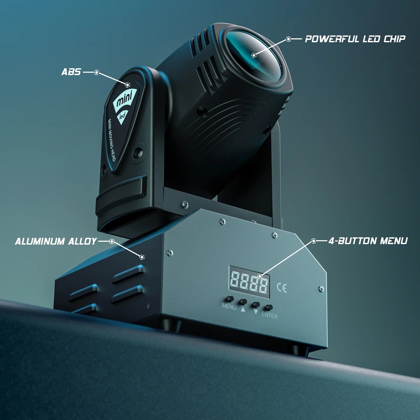 1-Pack 100W Mini LED Moving Head Spotlight – RGBW Stage Light with DMX & Sound Control, 11/13 Channels for DJ, Disco, Club, Party, Wedding, Bar Events