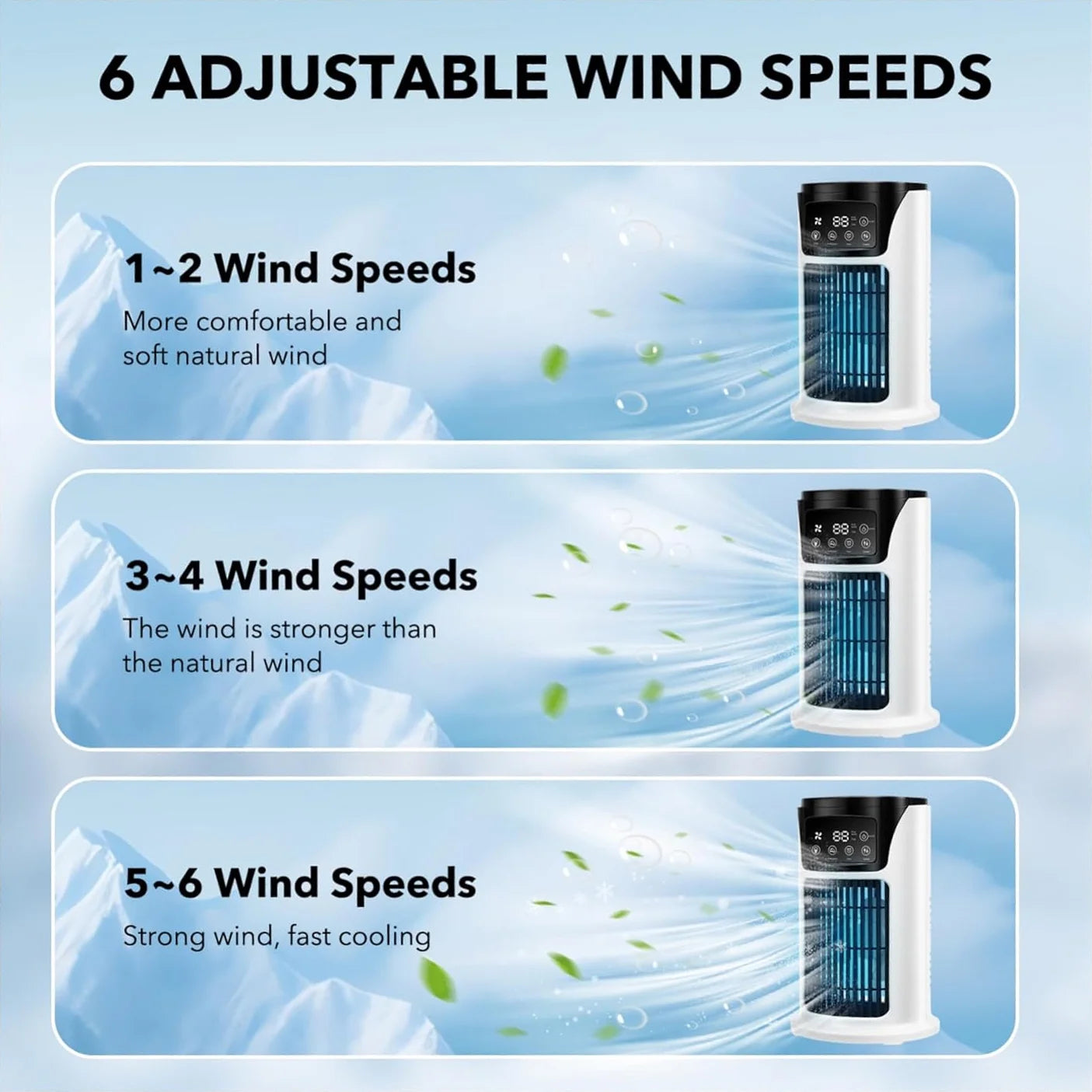 3-in-1 Portable Air Conditioner Humidifier & Atmosphere Light – USB Cooler Fan for Office & Home