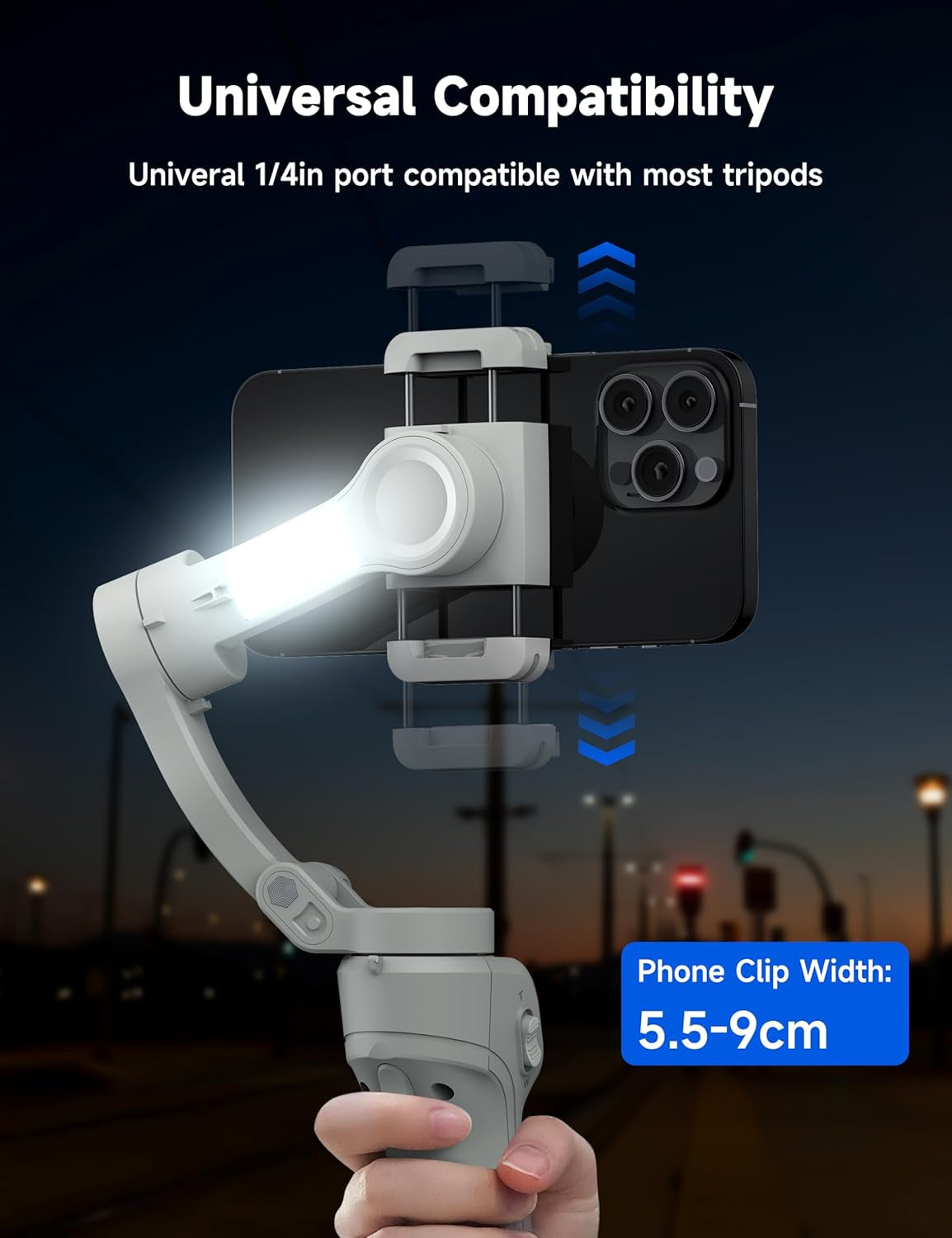 🎥 Smartphone Gimbal Stabilizer – 3-Axis Handheld Camera Gimbal for iPhone & Android Face & Object Tracking | Anti-Shake | Portable & Foldable | Video Vlogging Gimbal for Creators