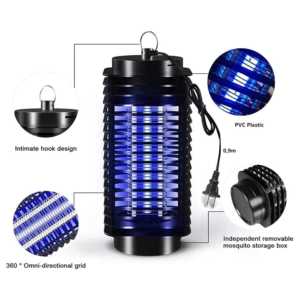 4000V Electric Mosquito Killer Zapper – LED Light Insect Trap Lamp for Flies, Bugs, and Pest Control Indoors & Outdoors
