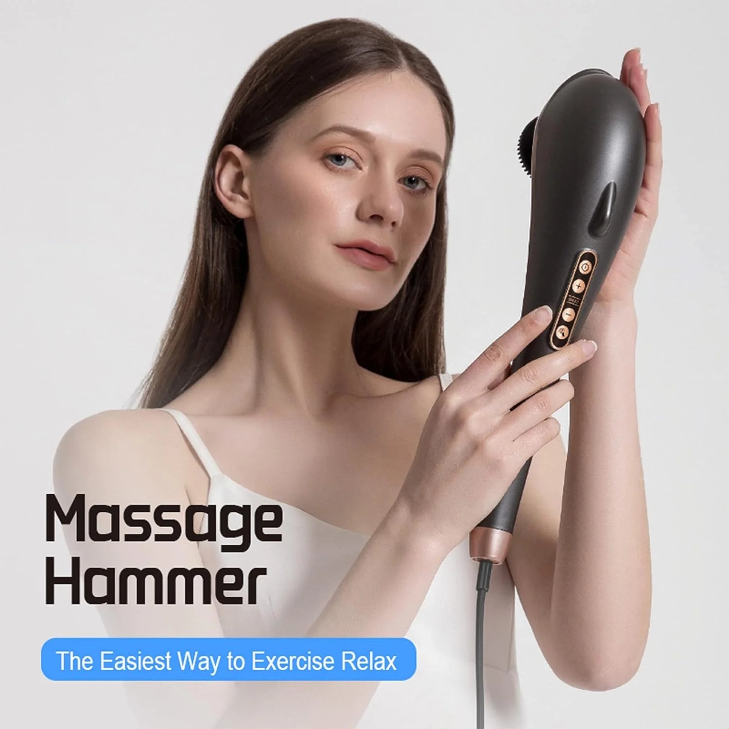 NEXPURE Handheld Deep Tissue Percussion Massager – Corded Electric Muscle Relaxer with 5 Modes, 6 Speeds & 7 Interchangeable Heads for Neck, Back, Shoulders & Legs