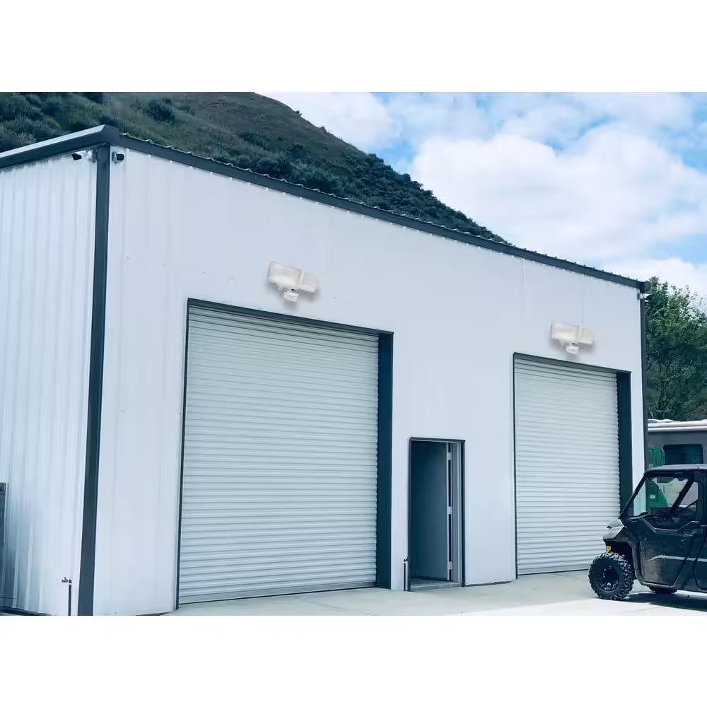 10-Watt White Solar Powered Dual Head Motion Activated Outdoor LED Flood Spot Light