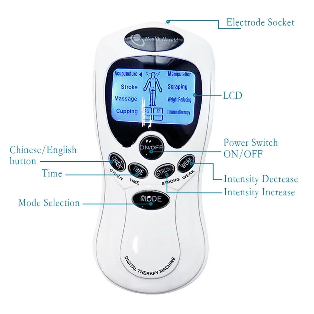Electrical Stimulation Therapy Massager with Digital Display – TENS & EMS Unit for Back, Neck, Muscle Pain Relief – 24 Modes, Rechargeable, Portable – Ideal Wellness Gift