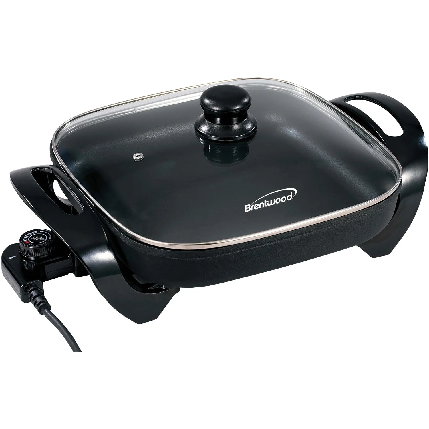 Nonstick Electric Skillet with Glass Lid – 12” 1,300W High-Power Skillet for Easy Cooking