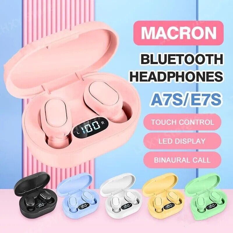 TWS Wireless Bluetooth Earbuds | Waterproof Bluetooth Headset with Noise Cancelling | In-Ear Stereo Sound & Touch Control