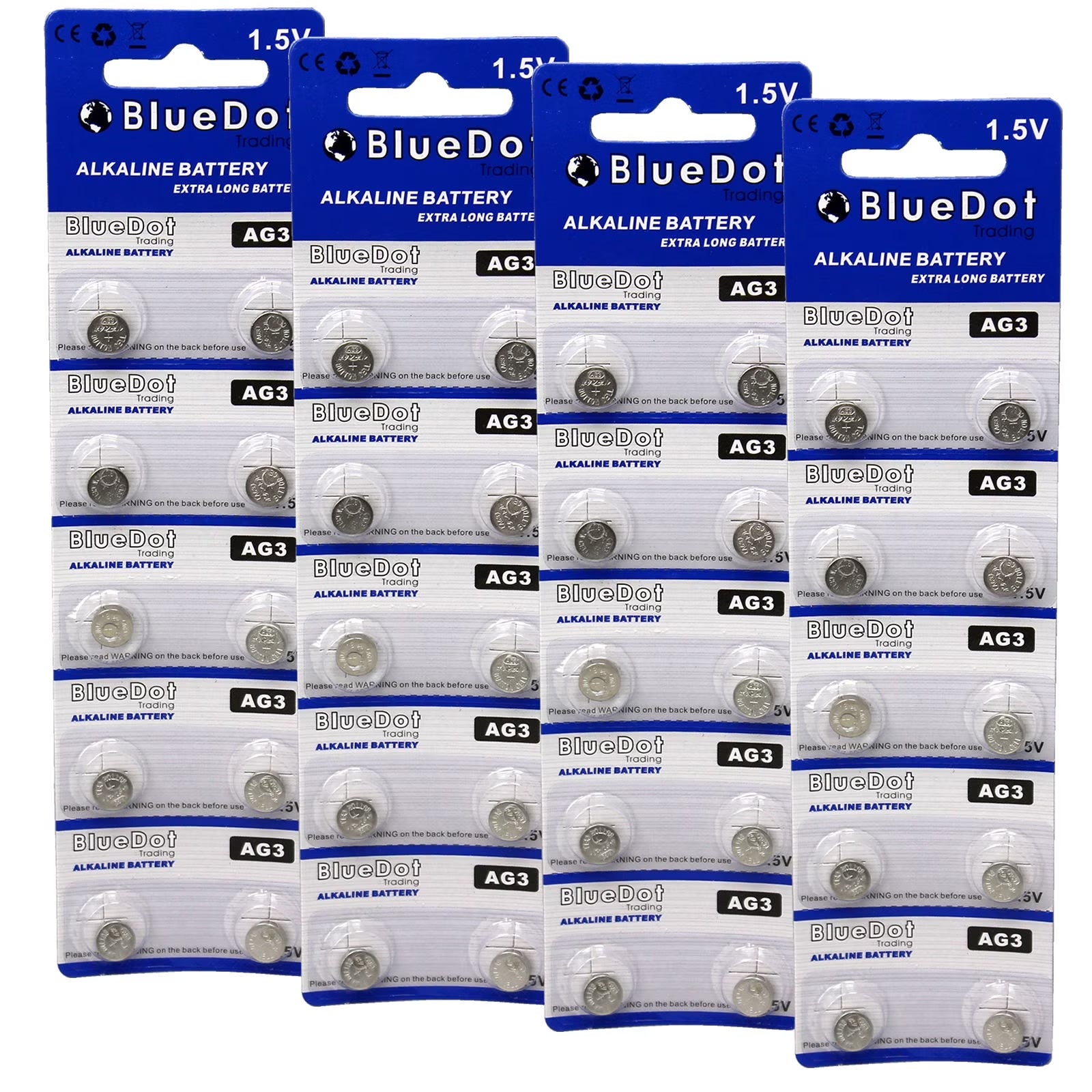 AG3 (LR41, LR736) Alkaline Button Cell Batteries – 40 Pack, Long-Lasting Power for Watches, Thermometers, Calculators & More