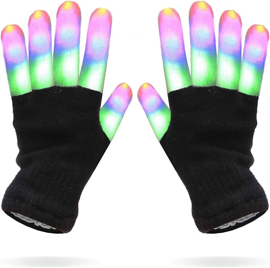 LED Colorful Flashing Finger Gloves – Glow Rave Toy for Teens & Adults