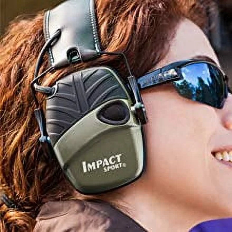 Howard Leight Impact Sport Electronic Earmuffs – Green, Digital Hearing Protection with Sound Amplification