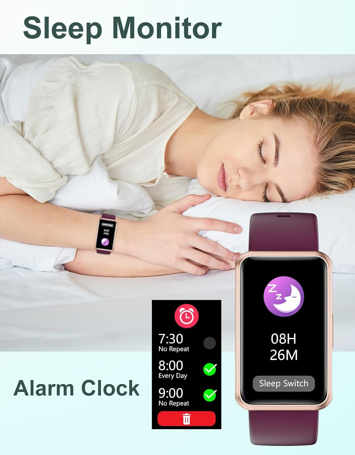 Fitness Tracker (Purple) – No Bluetooth, No App, No Phone Needed!