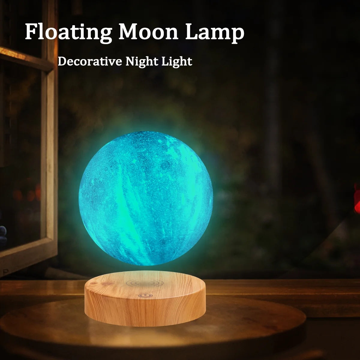 🌕 Levitating Moon Table Lamp – 16 Colors with Remote Control