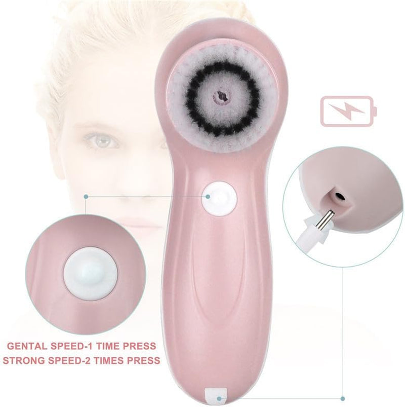 Electric Face Brush – Advanced Facial Cleansing & Massaging Tool with 3 Interchangeable Heads & 2 Speeds