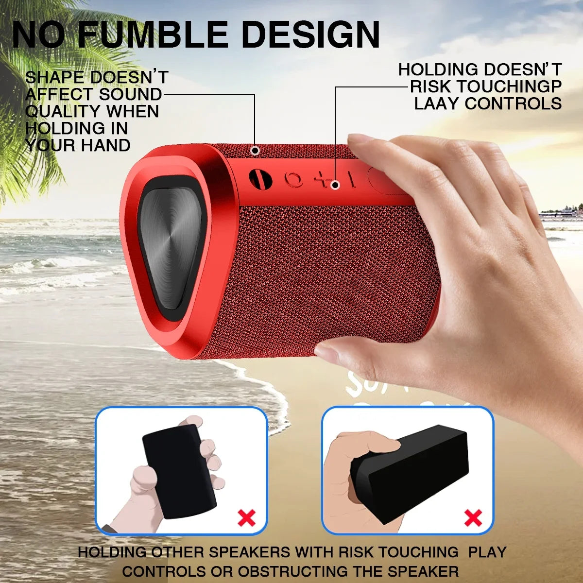 Portable Bluetooth Speaker | 24H Playtime, Bluetooth 5.0, Stereo Bass, IPX7 Waterproof | 100 Ft Wireless Range Mini Speaker for Outdoors & Travel