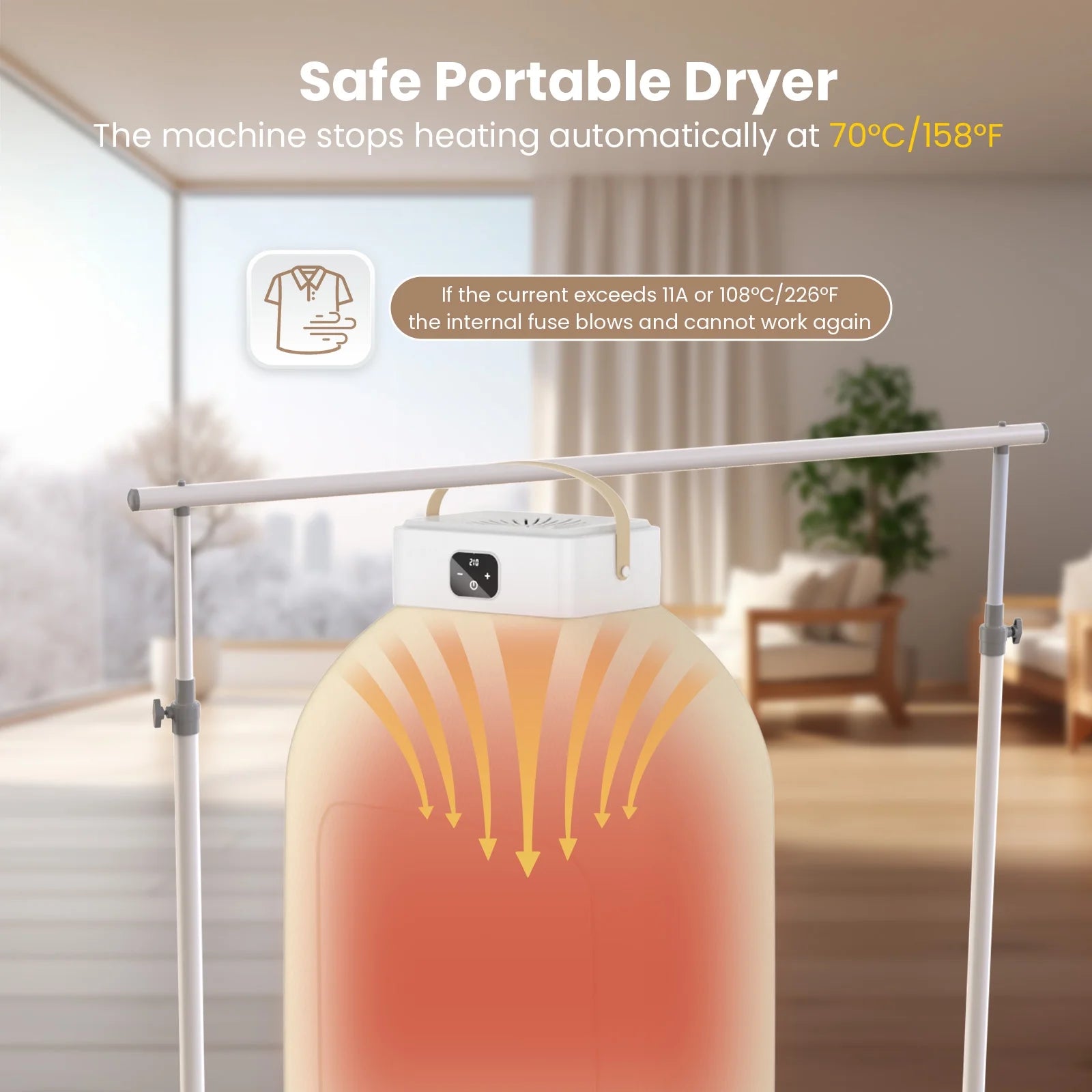 Portable Foldable Electric Clothes Dryer with Dry Bag & Remote Control – Compact Mini Drying Machine