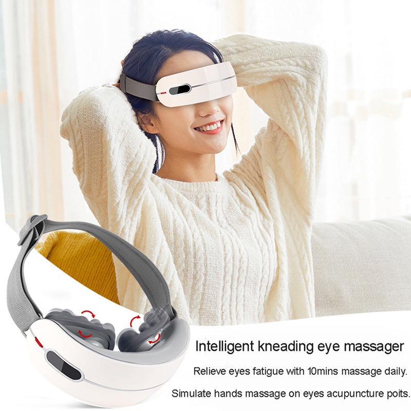 Bluetooth-Compatible Vibrating Hot Compress Airbag Kneading Sleep Aid & Eye Protection Device