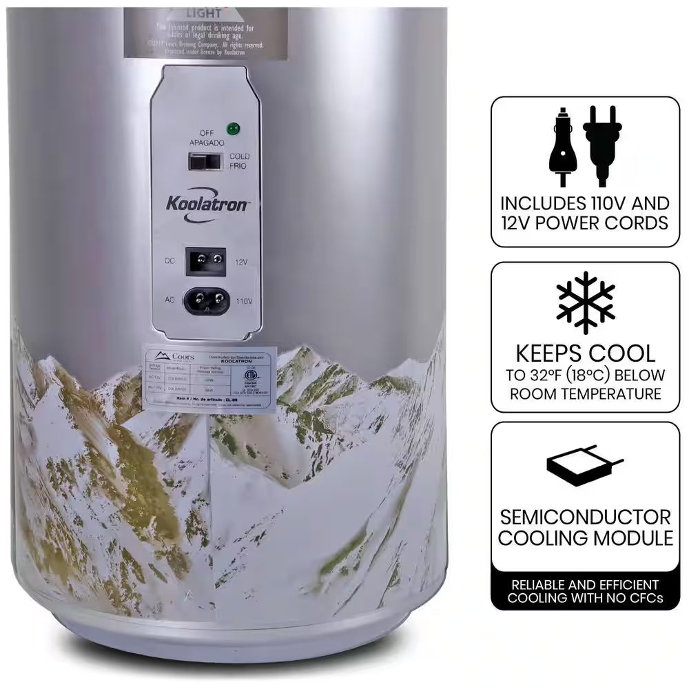 8-Can Portable Mini Fridge – 5.4L (5.7 Qt) Personal Cooler and Warmer (Silver)