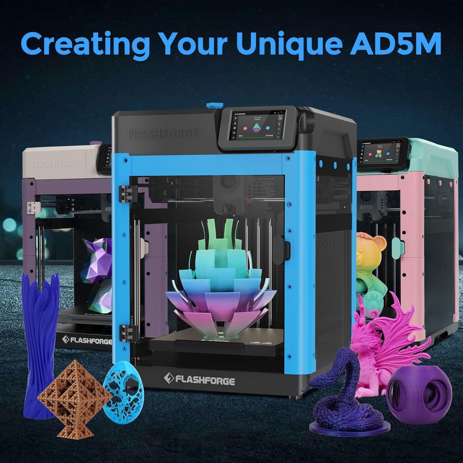 Adventurer 5M 3D Printer – High-Speed 600mm/s Printing, 8.7" x 8.7" x 8.7" Build Volume, Black 2. Short & Powerful: