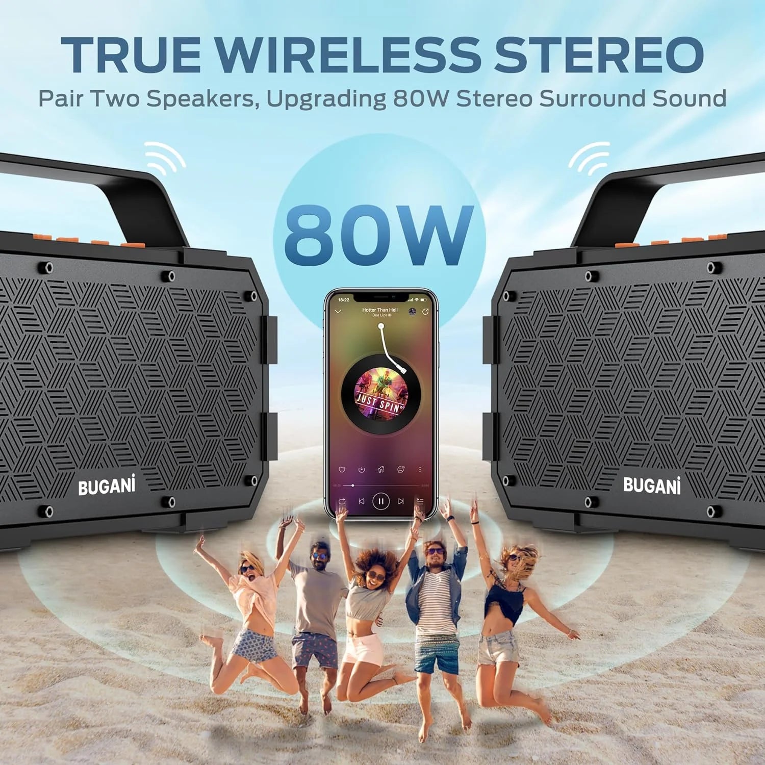 Live Wireless Portable Bluetooth Speaker | Bluetooth 5.2 | 40W Super Power | 24-Hour Playtime | IPX6 Waterproof | Ideal for Outdoor Travel, Camping & Parties