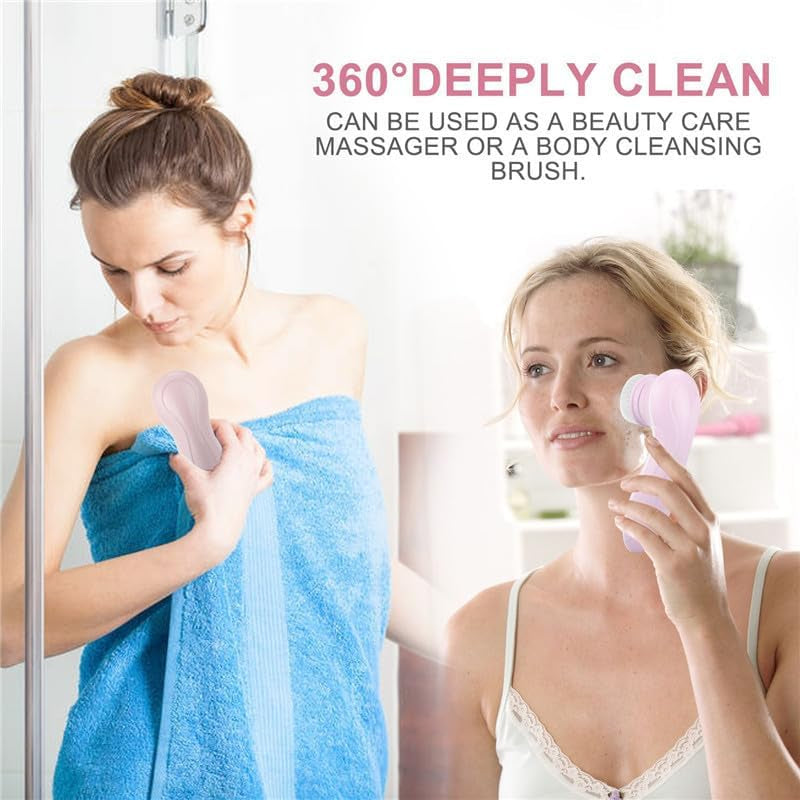 Electric Face Brush – Advanced Facial Cleansing & Massaging Tool with 3 Interchangeable Heads & 2 Speeds