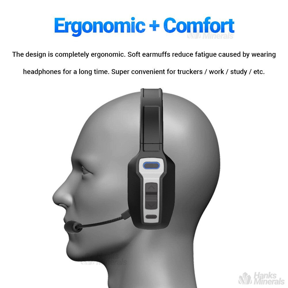 Trucker Headset Wireless Bluetooth 5.2 | AI Noise Cancelling Mic for Phones & PC Detailed Description: