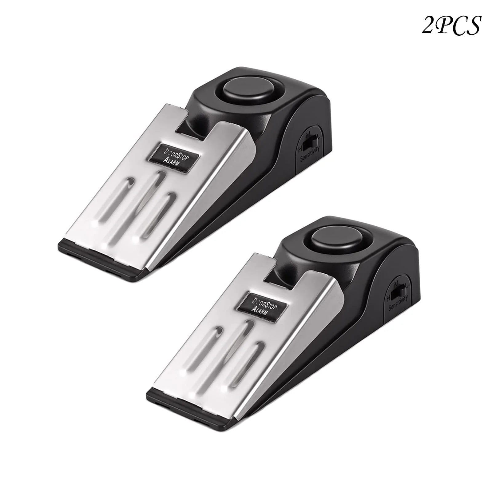 Door Stop Alarm, 2 Pack Door Stopper with 120DB Security Alarm, Door Security Devices for Home Travel, Black