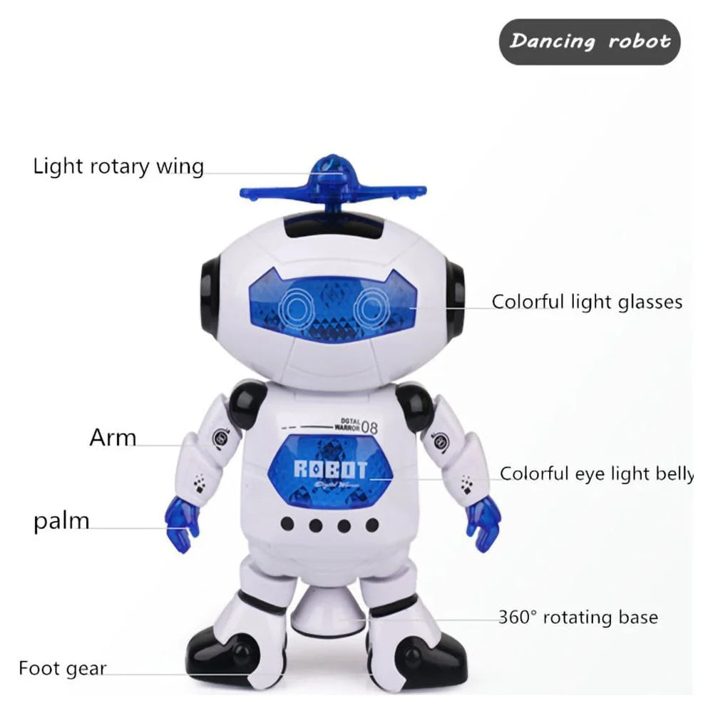 Intelligent Robot Toy for Kids – Walking, Dancing, Singing, 360° Spinning, Flashing Lights, Birthday Gift for Toddlers