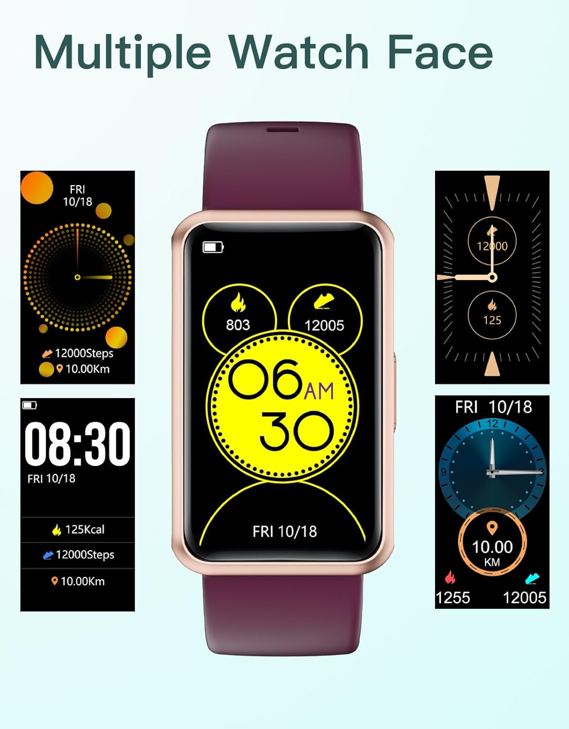 Fitness Tracker (Purple) – No Bluetooth, No App, No Phone Needed!