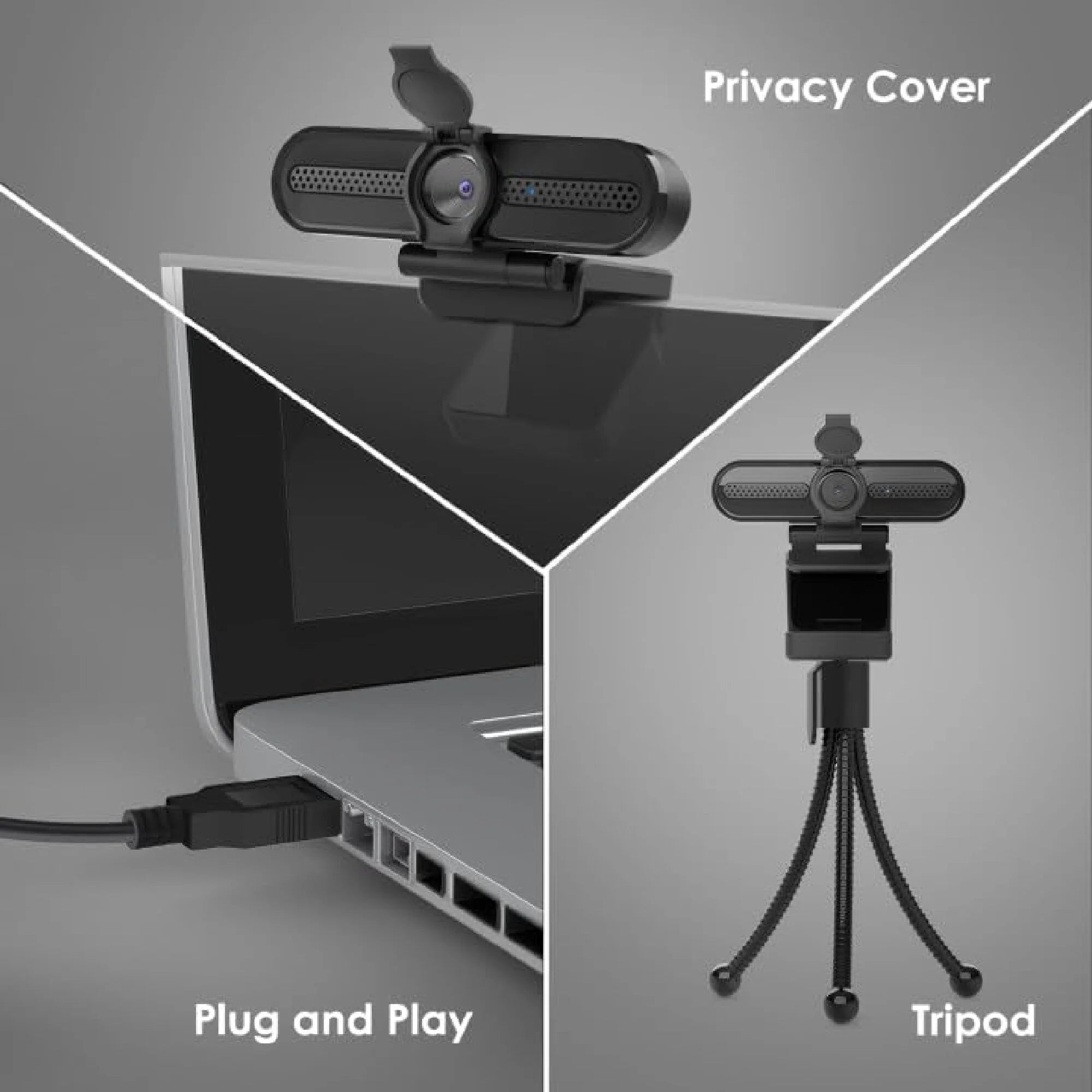 2K/1080P USB Webcam with Dual Microphones – Autofocus Streaming & Conference Camera for PC/Laptop