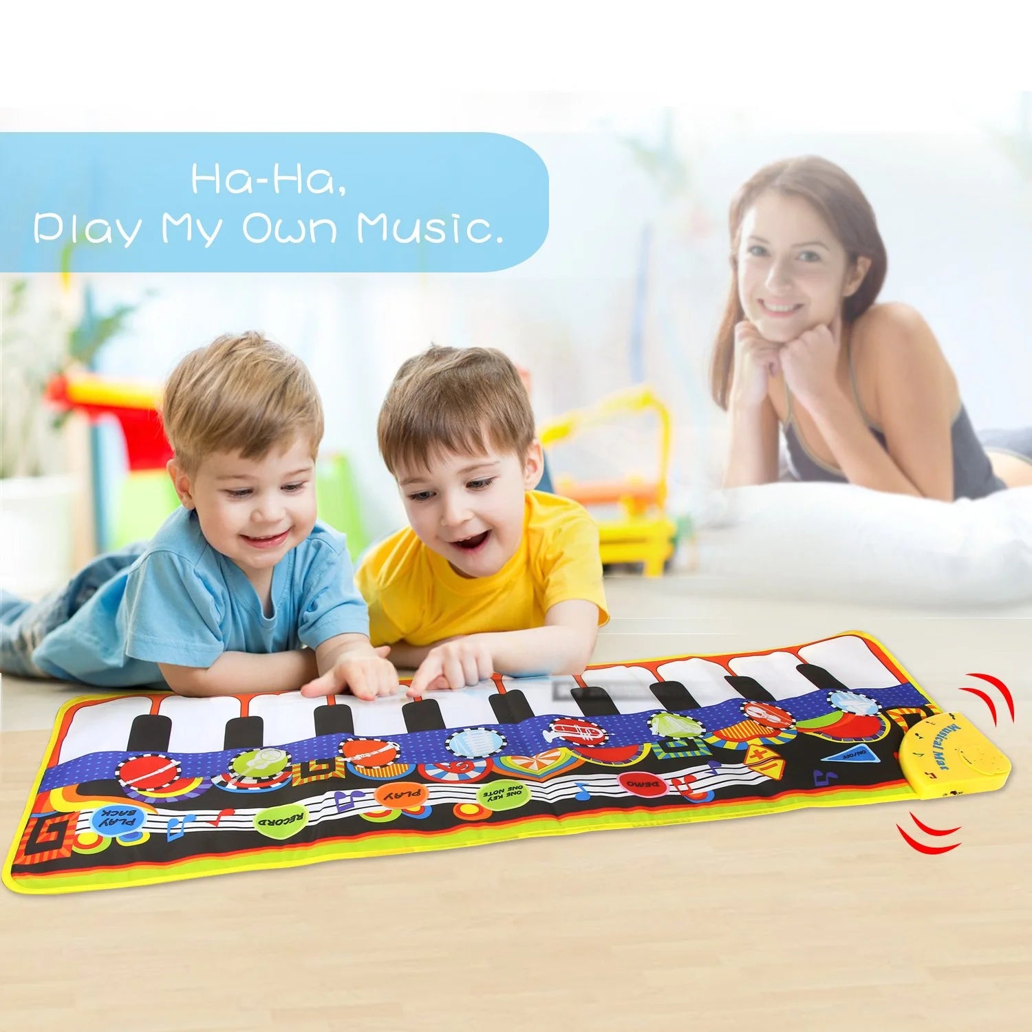 AIMDEYOU Kids Musical Piano Playmat – Touch Dance Floor Mat with Animal Sounds, Early Education Toy for Babies, Toddlers, Girls & Boys (43.3 × 14.2 Inch)