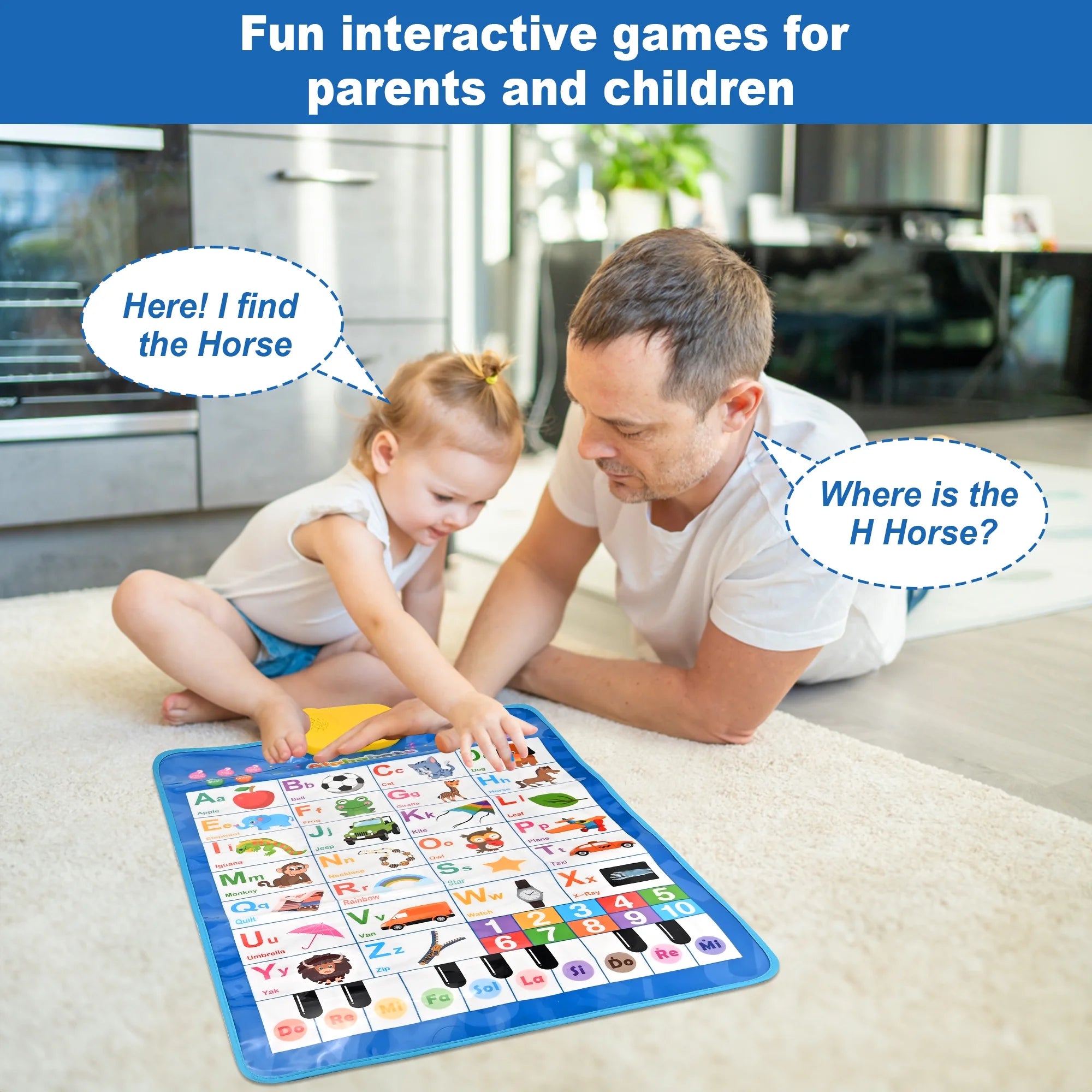 Toddler Learning Toys – Electronic Alphabet Poster & Wall Chart for Ages 2–6, Blue