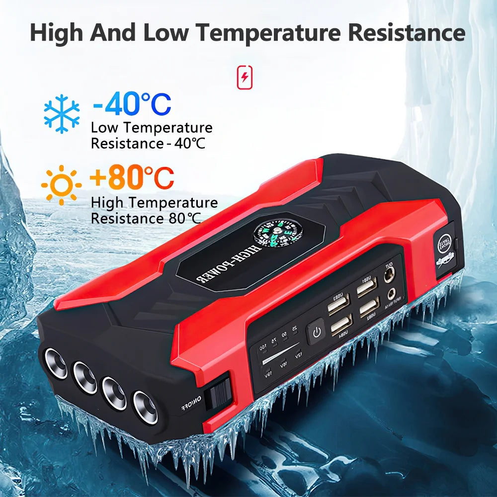 Car Jump Starter – 28000mAh 600A 12V Portable Battery Booster & Power Bank with LED Flashlight