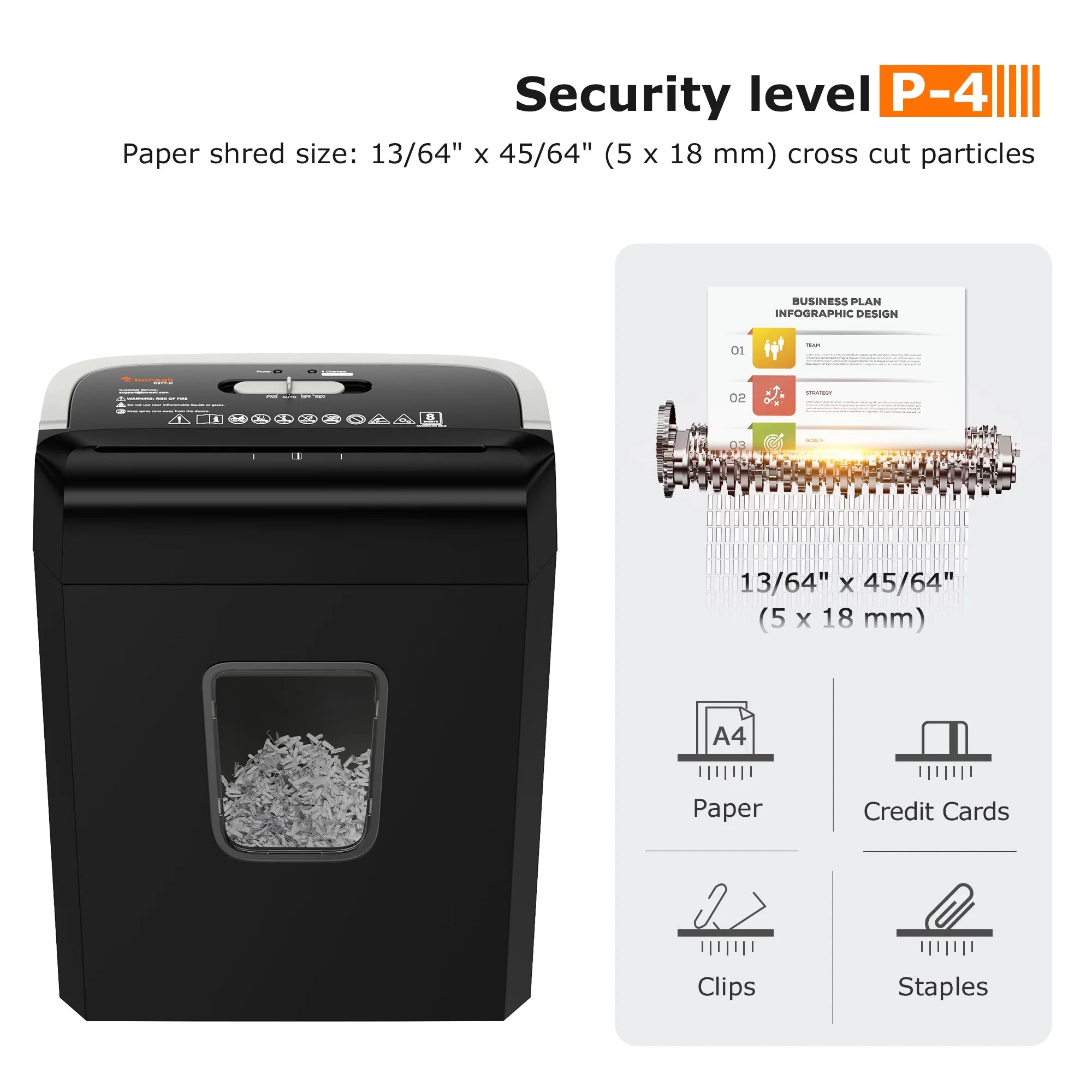8-Sheet Cross-Cut Paper Shredder – Secure Shredding for Home & Office Use