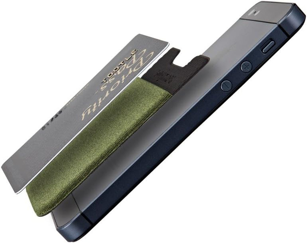 Sinji Pouch Basic 2 – Adhesive Cell Phone Wallet | Stretchy Stick-On Card Holder for Back of Phone | Slim & Secure iPhone/Android Wallet – Black