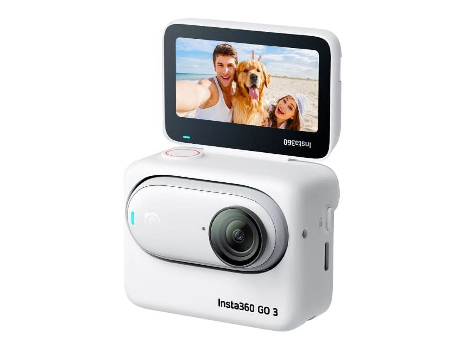 Go 3 Action Camera – 2.7K/30FPS Ultra-Compact Sports Cam with 64GB Flash Storage, Bluetooth & Wi-Fi, Waterproof up to 16FT – White