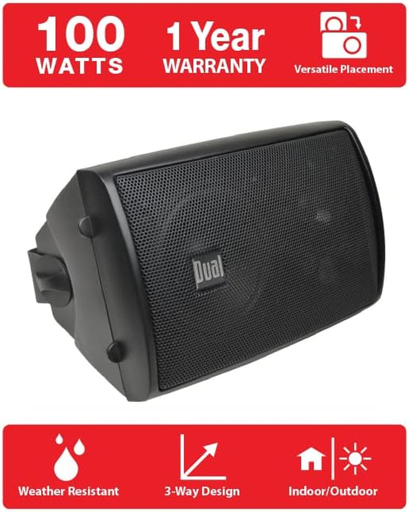 LU43PB 3-Way Indoor/Outdoor Speakers with Deep Bass + DBTMA100 Bluetooth Stereo Amplifier – High-Performance Audio System