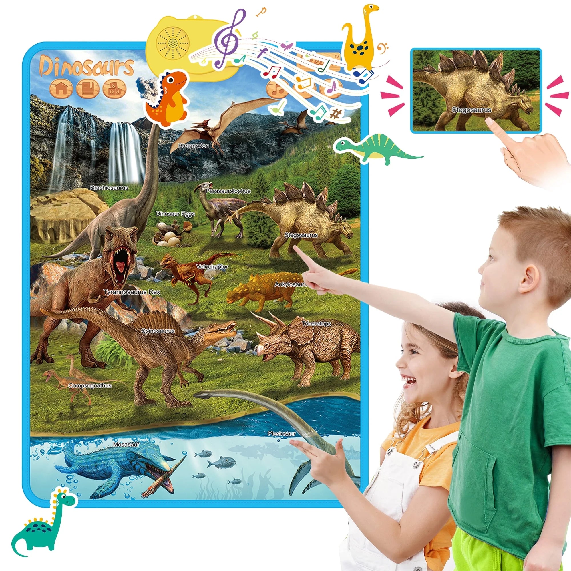 Upgraded Dinosaur Electronic Learning Chart – Interactive Educational Toy for Kids, Early Learning, Letters, Numbers & Fun Facts