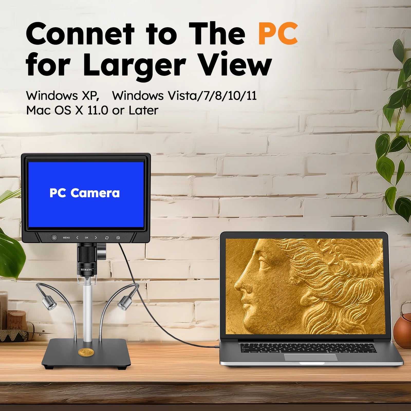 🔬 BEBANG 10.1" LCD Digital Microscope – 1200X Magnification with 12MP Camera, Dual LED Lighting, 1080P Imaging, Remote Control, and 32GB SD Card