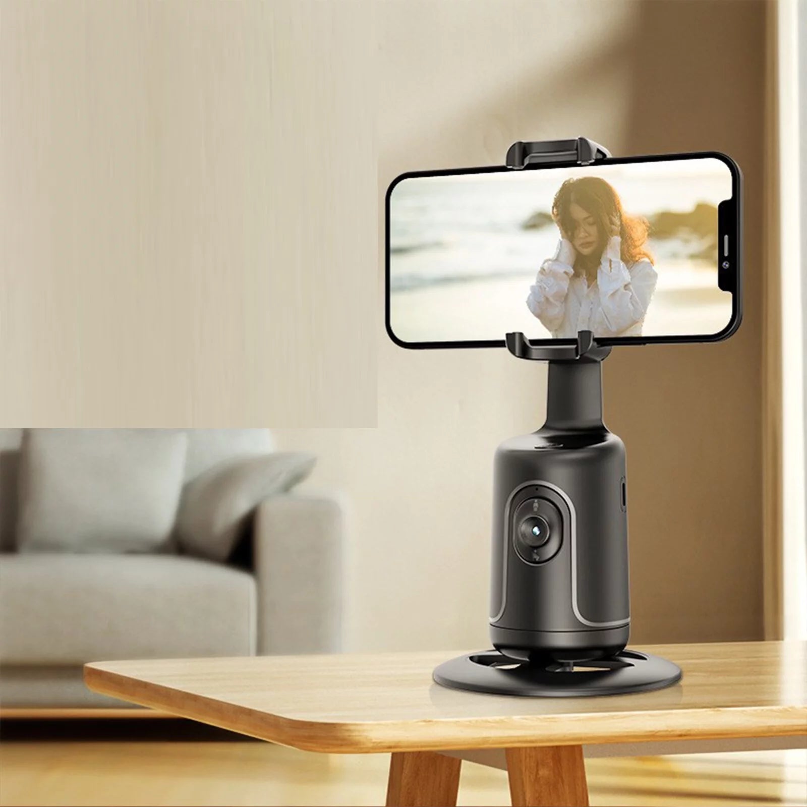 Auto Face Tracking Phone Holder Tripod – 360° Smart Face & Body Tracking Stand for TikTok, Vlog, Live Streaming & YouTube Videos