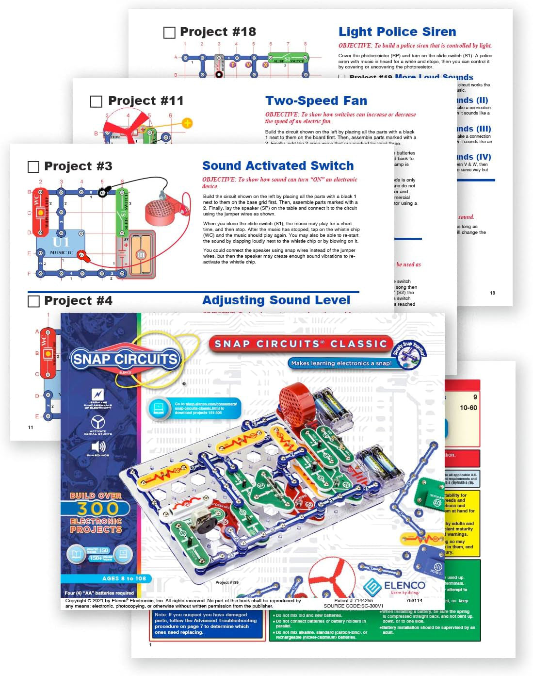 Snap Circuits Classic SC-300 Electronics Exploration Kit | Over 300 Projects | STEM Learning Toy for Kids Ages 8+