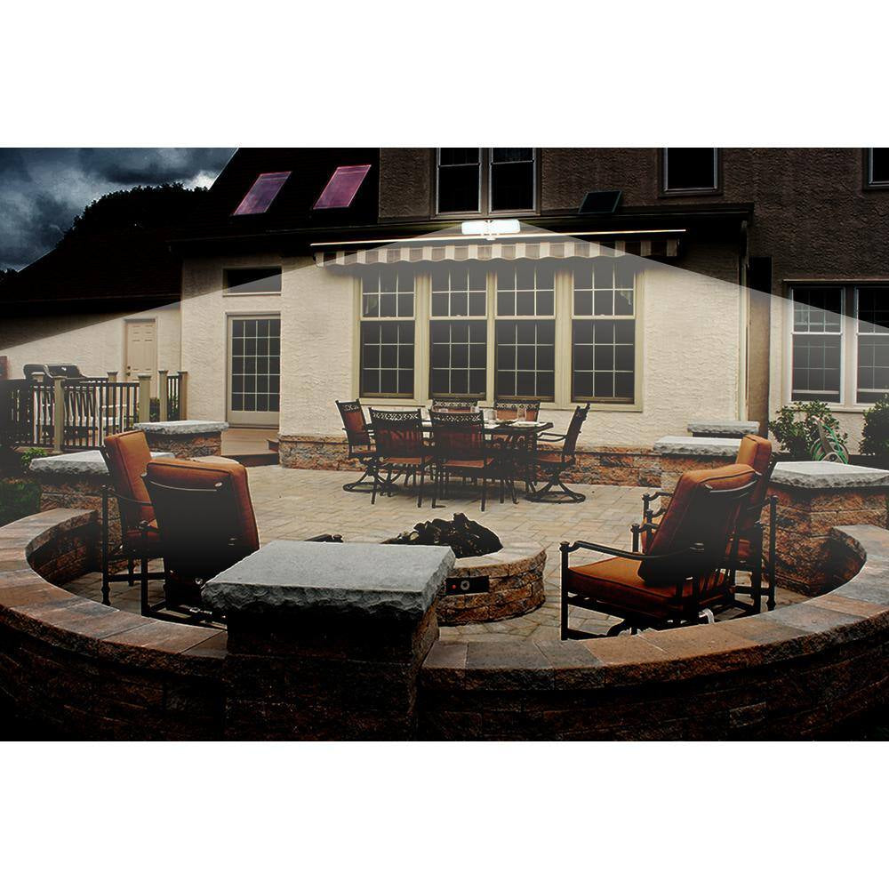 10-Watt White Solar Powered Dual Head Motion Activated Outdoor LED Flood Spot Light