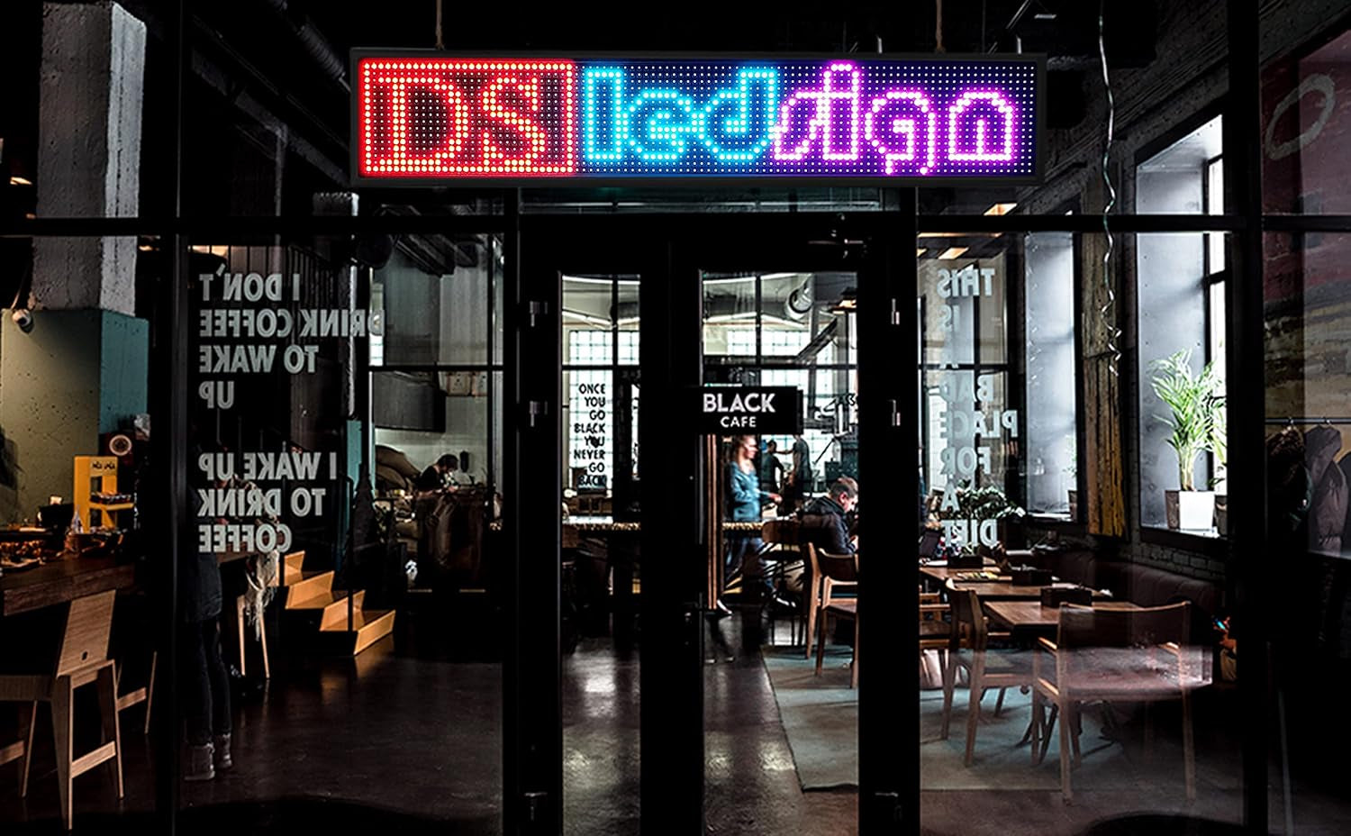 P10 Outdoor WiFi LED Display Sign – 40" x 8" Waterproof Digital Advertising Board