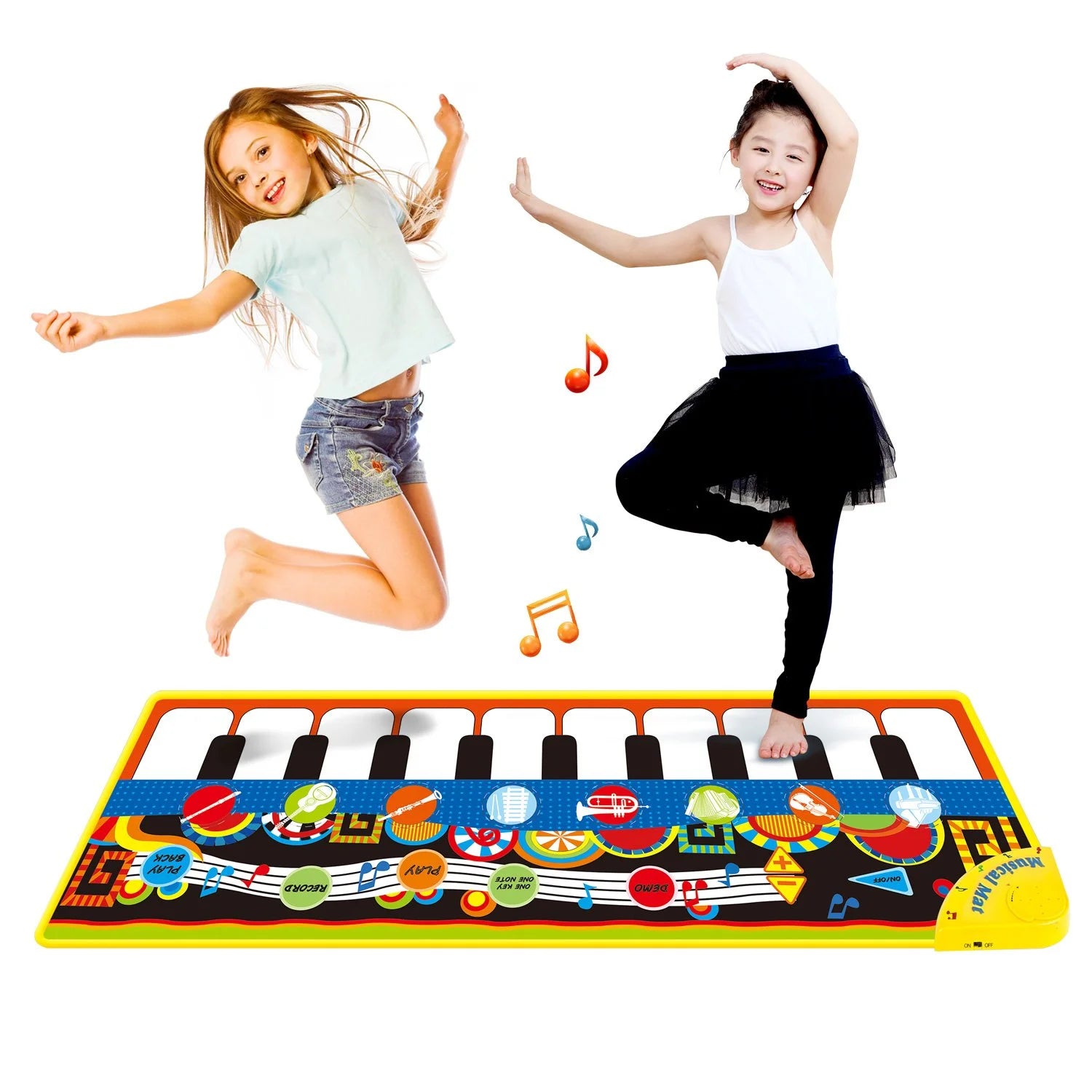 AIMDEYOU Kids Musical Piano Playmat – Touch Dance Floor Mat with Animal Sounds, Early Education Toy for Babies, Toddlers, Girls & Boys (43.3 × 14.2 Inch)